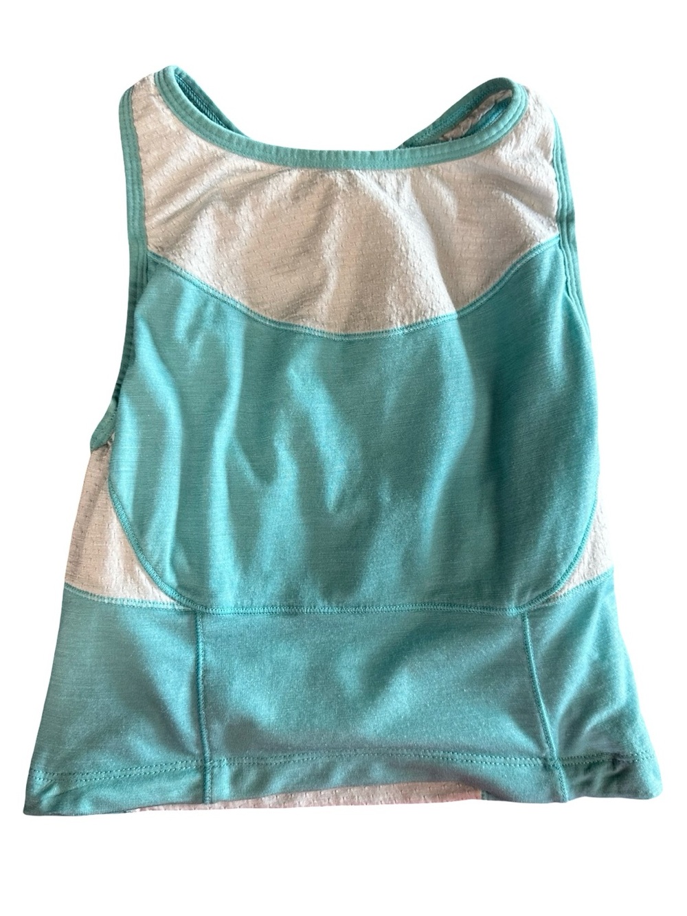 Icebreaker Merino Wool Cool Lite Tank Top Bra Small Blue White Cropped Outdoor